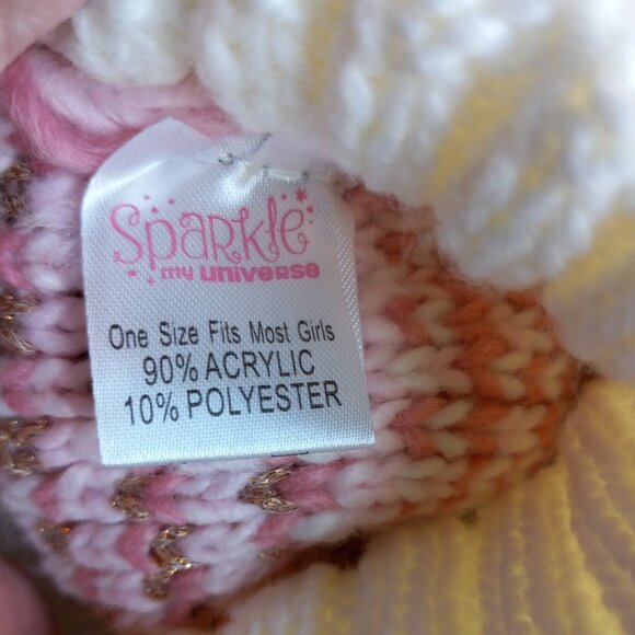 NWT Cozy Girls Knit Hat/Beanie & Mitten Gloves Set Holiday Gifts Winter Sets - Picture 5 of 6